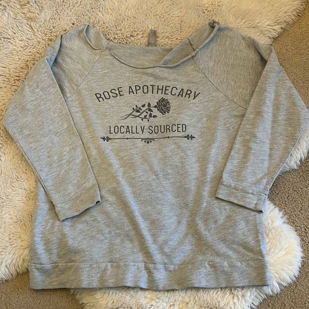 Schitts Creek Rose Apothecary Cut Neckline Thick Long Sleeve Shirt